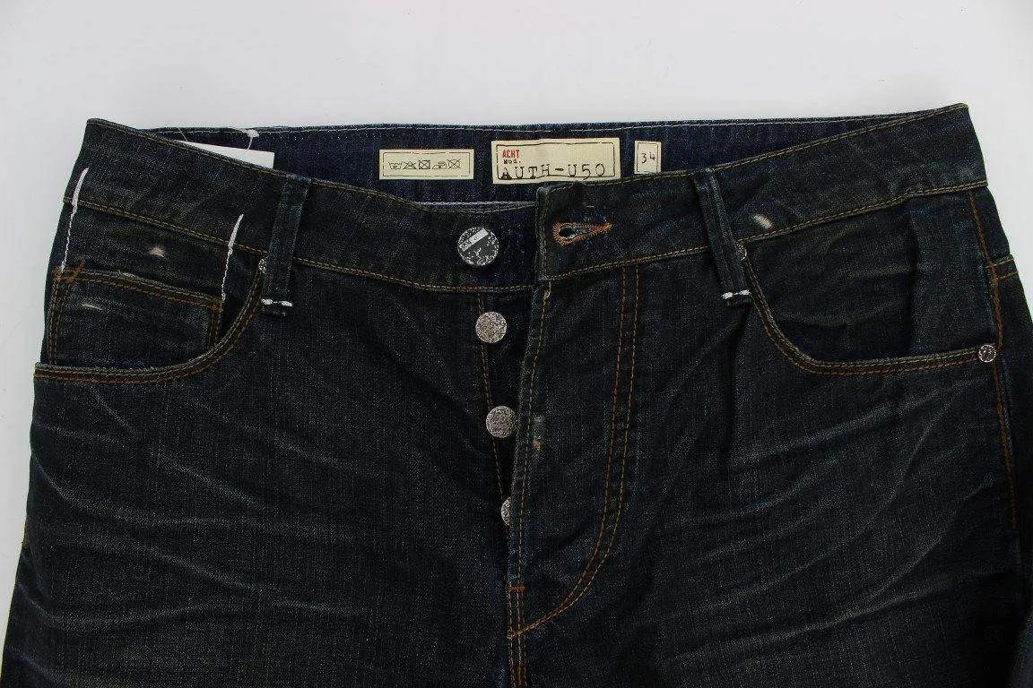 ACHT  Wash Cotton Denim Straight Fit Jeans