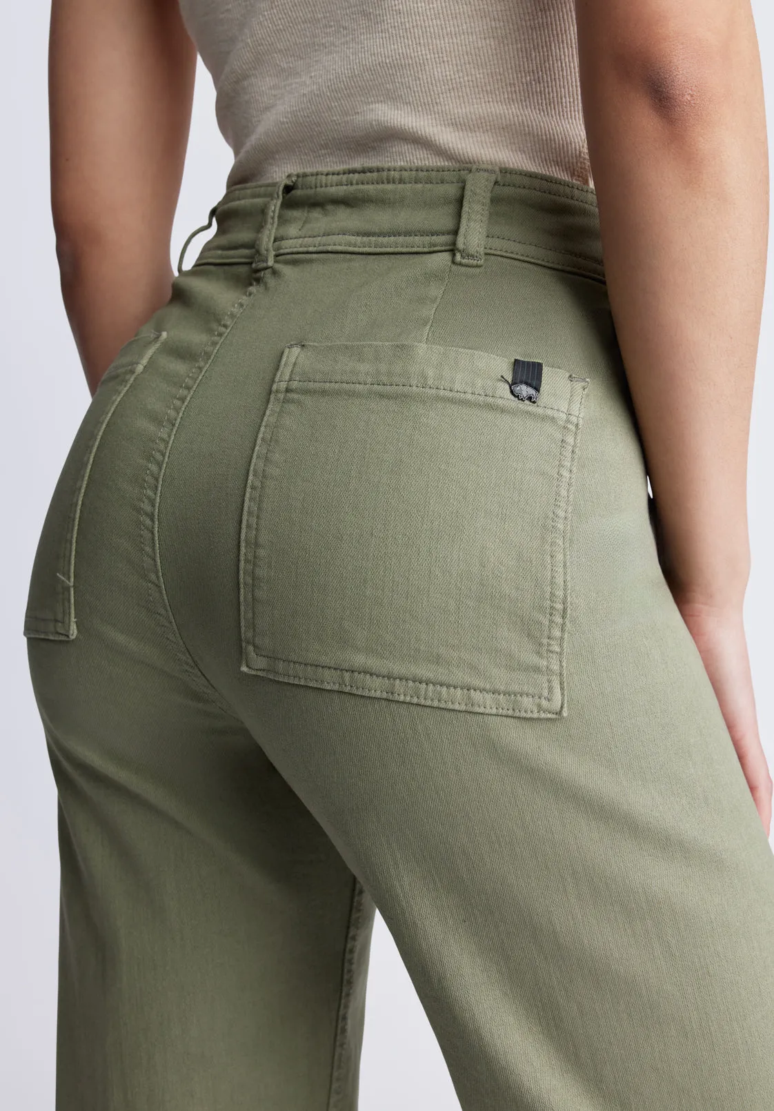 Adele High Rise Women's pants in Washed Olive - BL15883