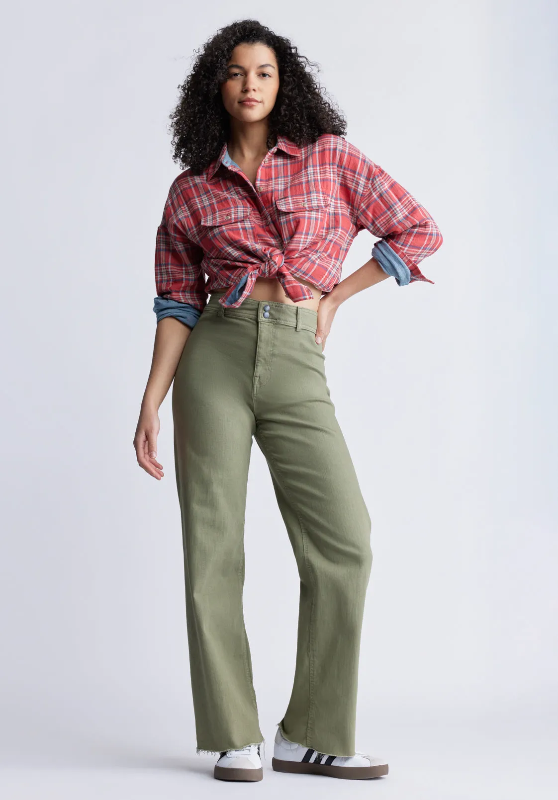 Adele High Rise Women's pants in Washed Olive - BL15883