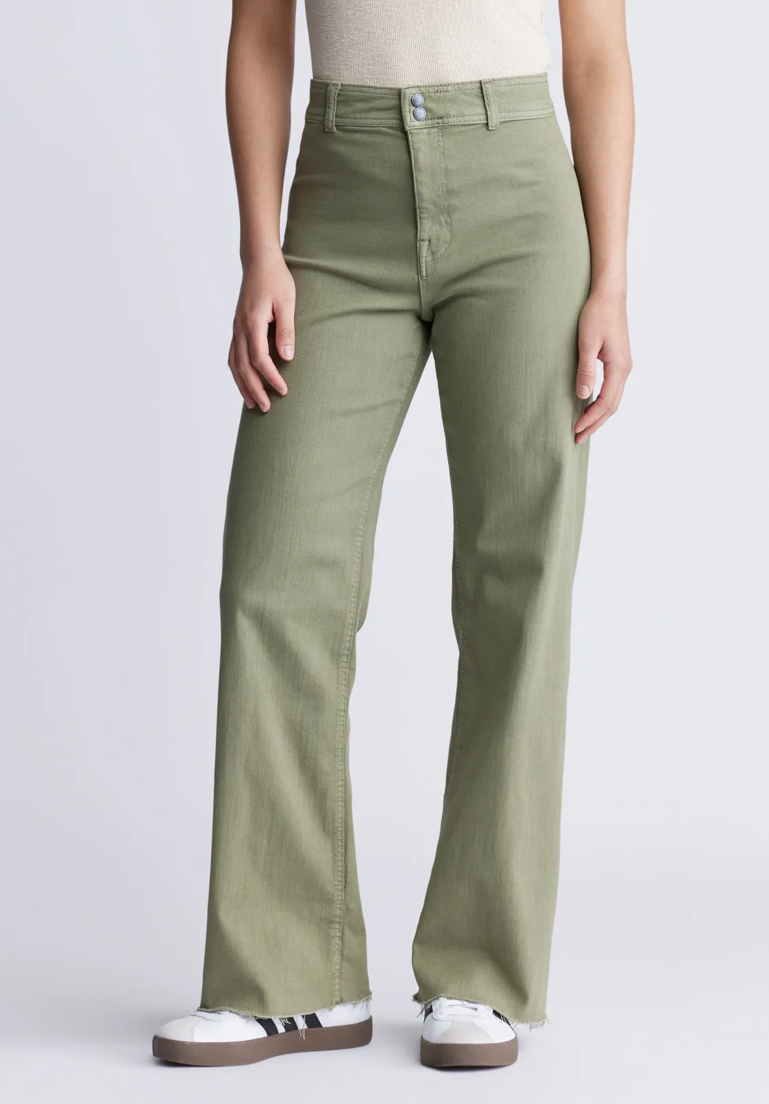 Adele High Rise Women's pants in Washed Olive - BL15883