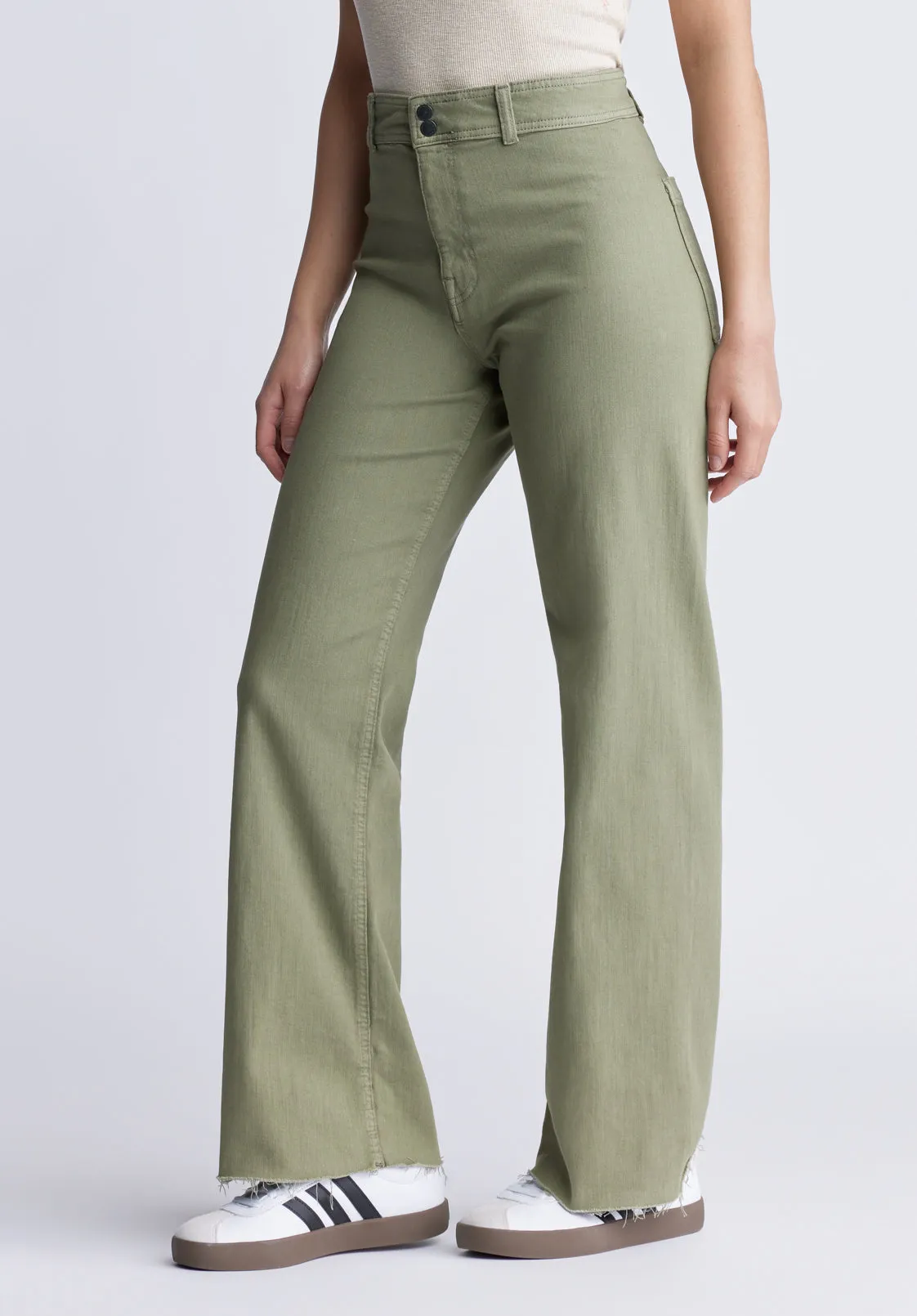 Adele High Rise Women's pants in Washed Olive - BL15883