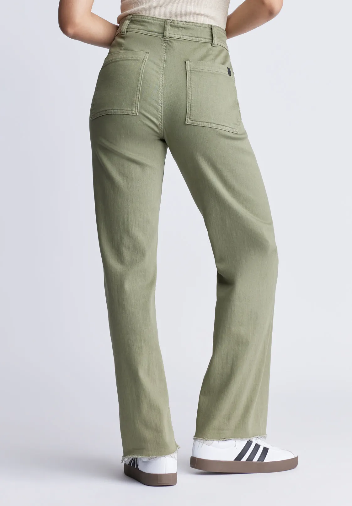 Adele High Rise Women's pants in Washed Olive - BL15883