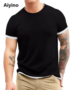 Aiyino Men's S-5XL Short Sleeve Athletic T-Shirt Classic Top Casual Workout Sports Summer Shirts