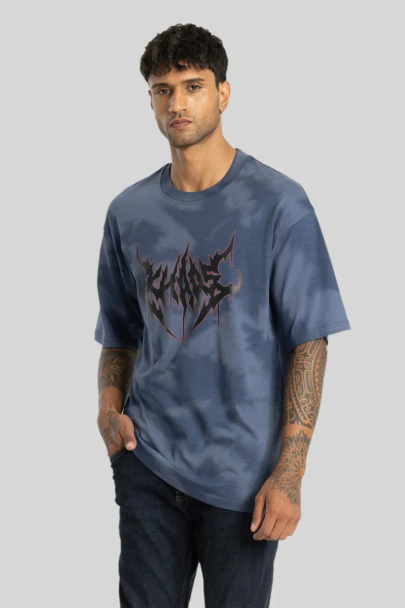 Alfredo Blue Printed Oversized Fit T-Shirt