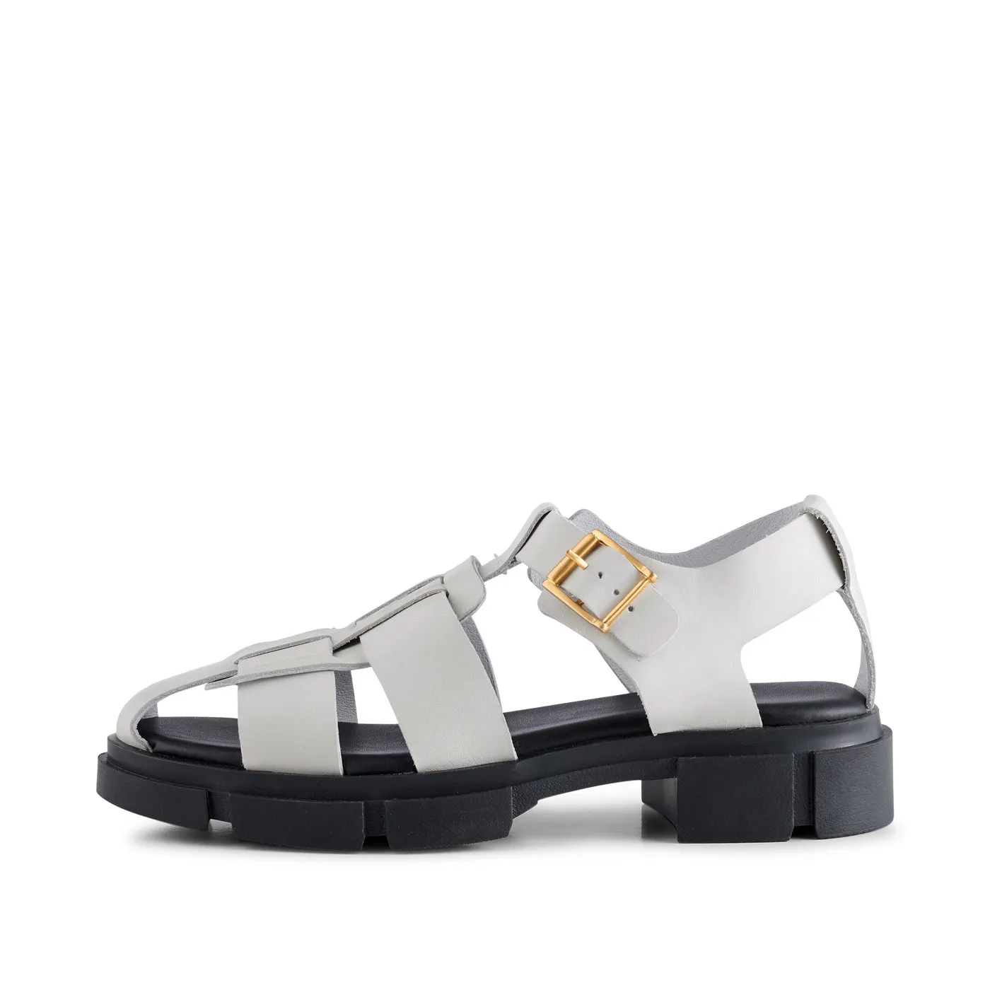 Alva sandal læder - White