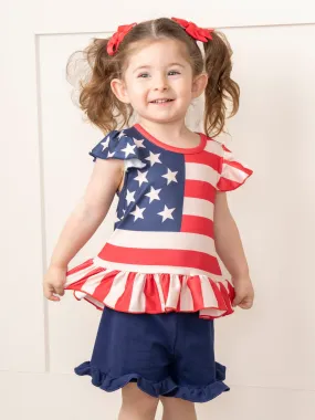 American Flag Ruffle Outfit