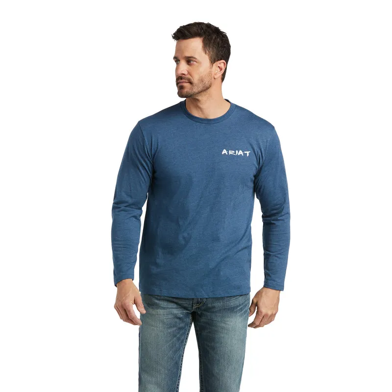 'Ariat' Men's American Woods T-Shirt - Blue Heather