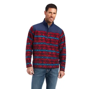 'Ariat' Men's Basis 2.0 1/4 Zip - Southwest Red