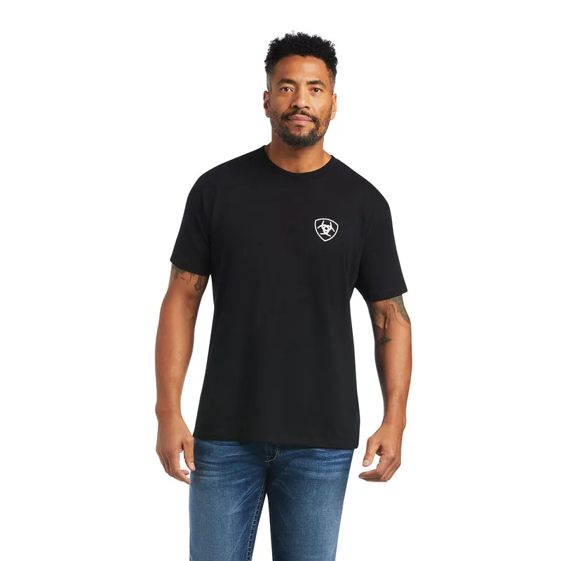 'Ariat ' Men's Buckle Flag Short Sleeve Tee - Black