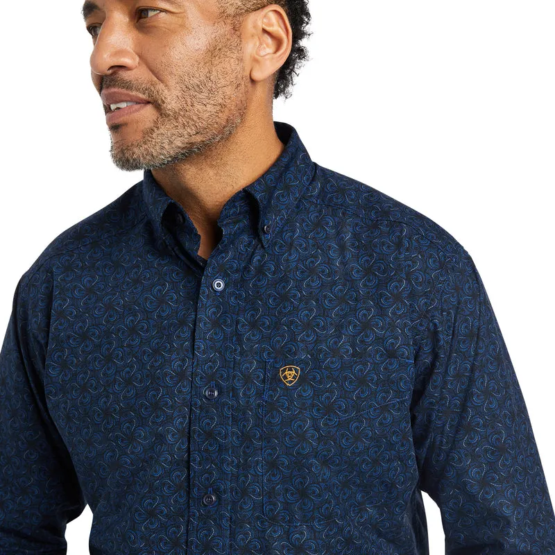 'Ariat' Men's Giles Classic Fit Button Down - Estate Blue