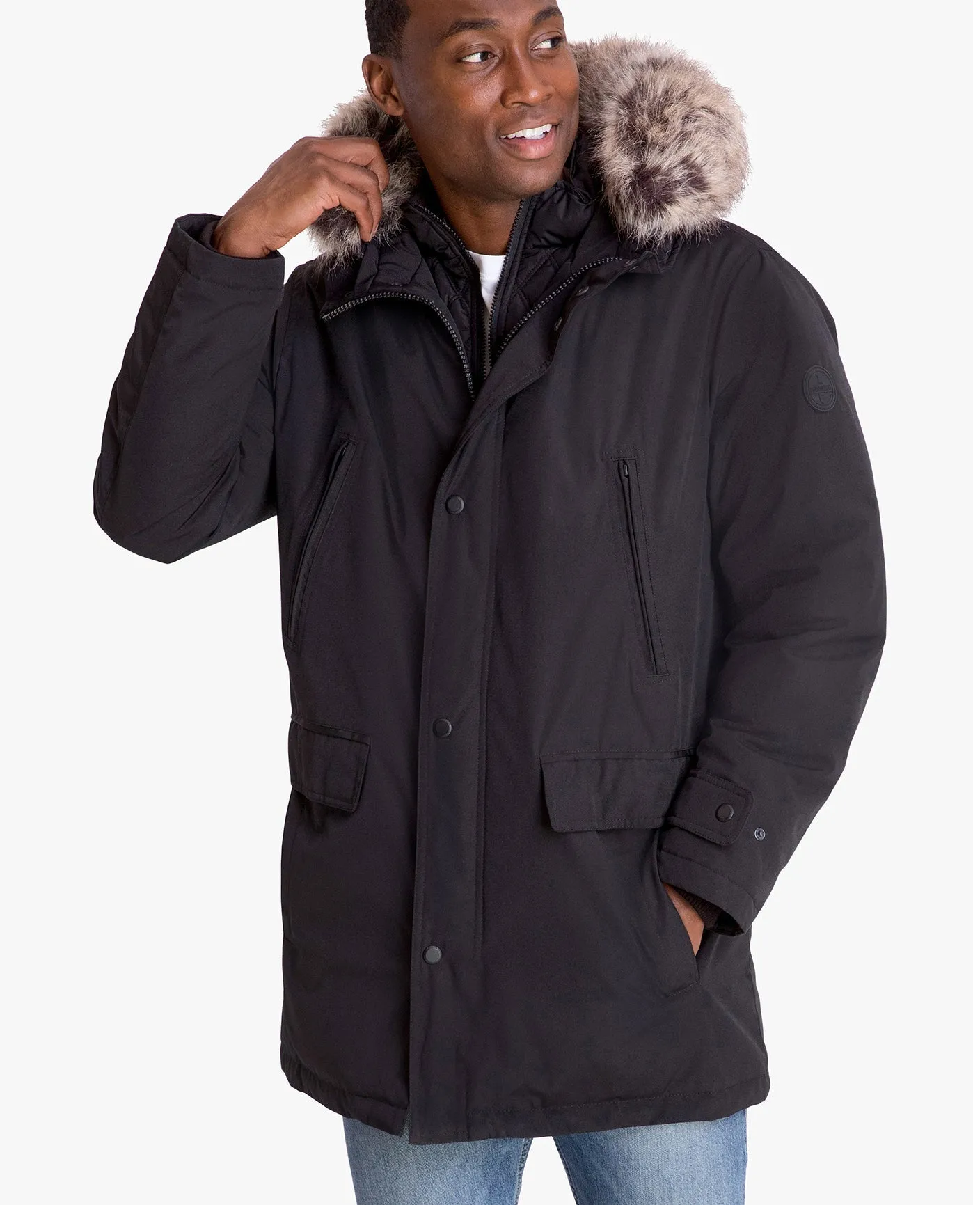 ARTIC PARKA WITH HOOD AND REMOVABLE FAUX FUR TRIM