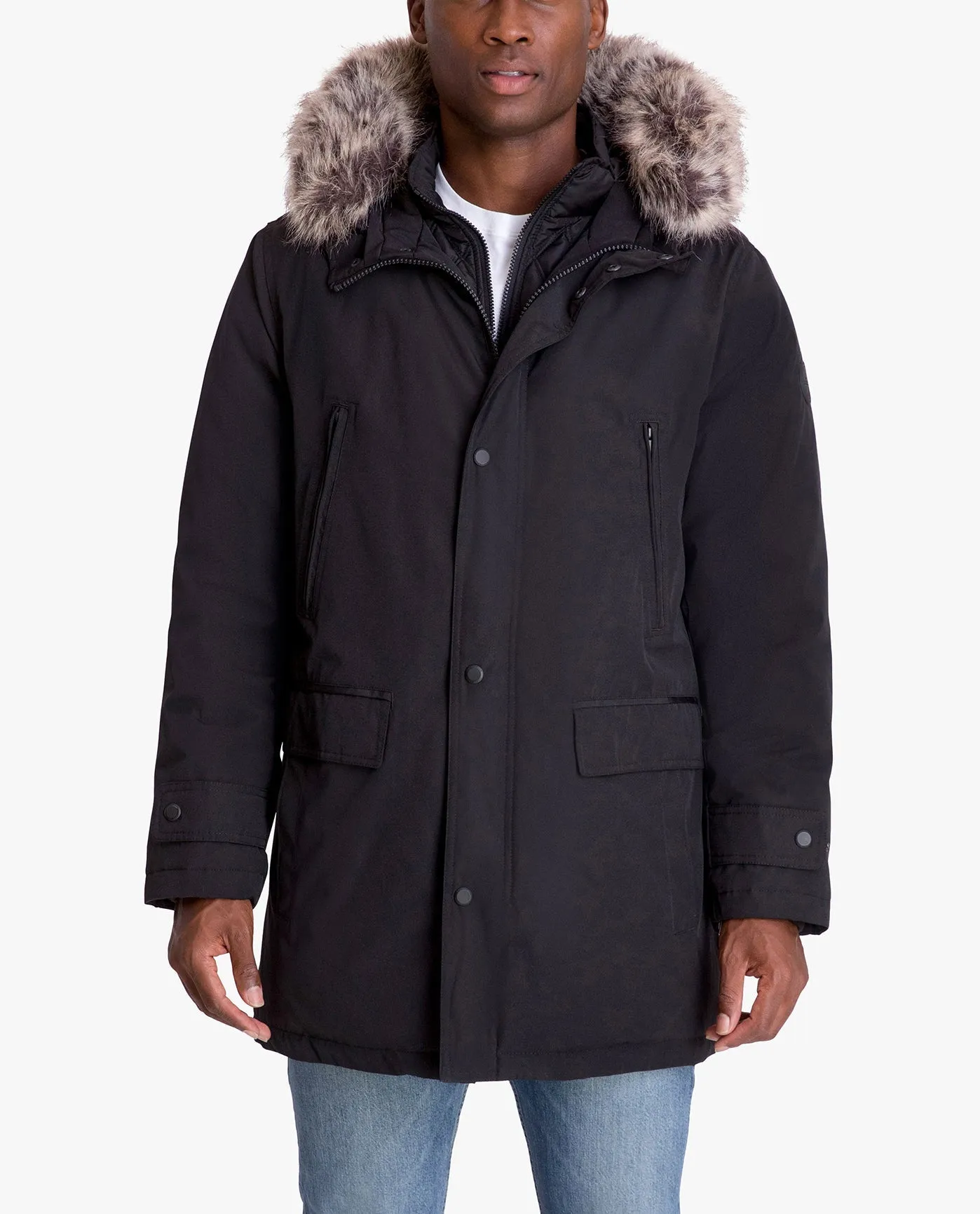 ARTIC PARKA WITH HOOD AND REMOVABLE FAUX FUR TRIM