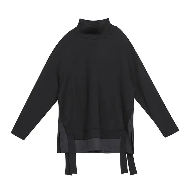 Asymmetrical Turtleneck Oversized Sweatshirt