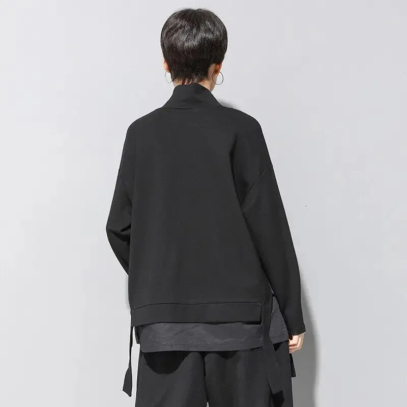 Asymmetrical Turtleneck Oversized Sweatshirt