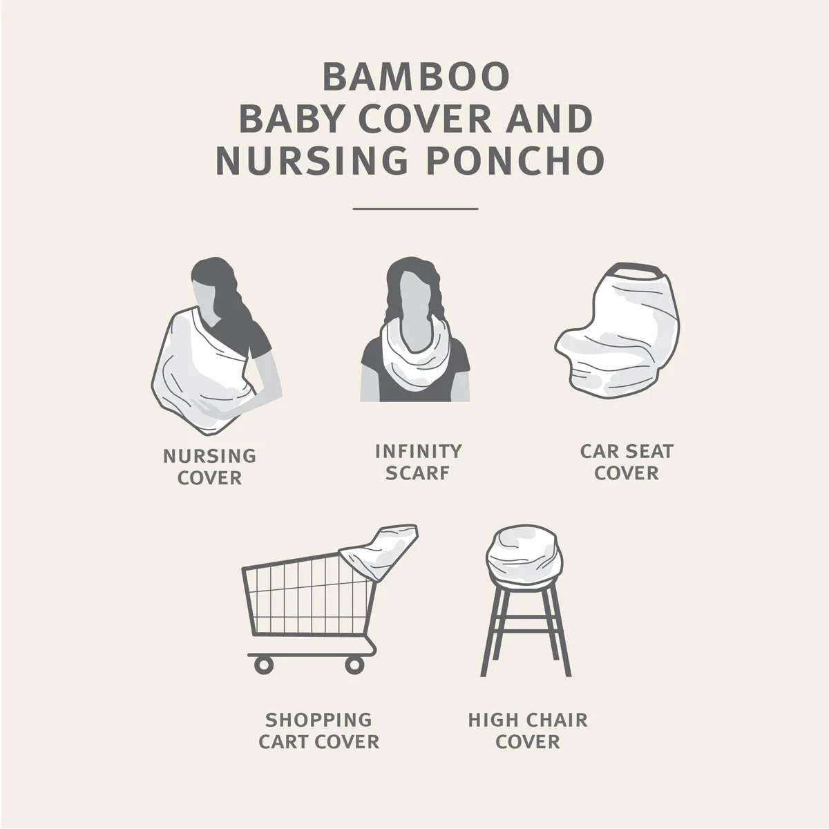 Bamboo Baby Cover & Nursing Poncho (Teatime Pink)