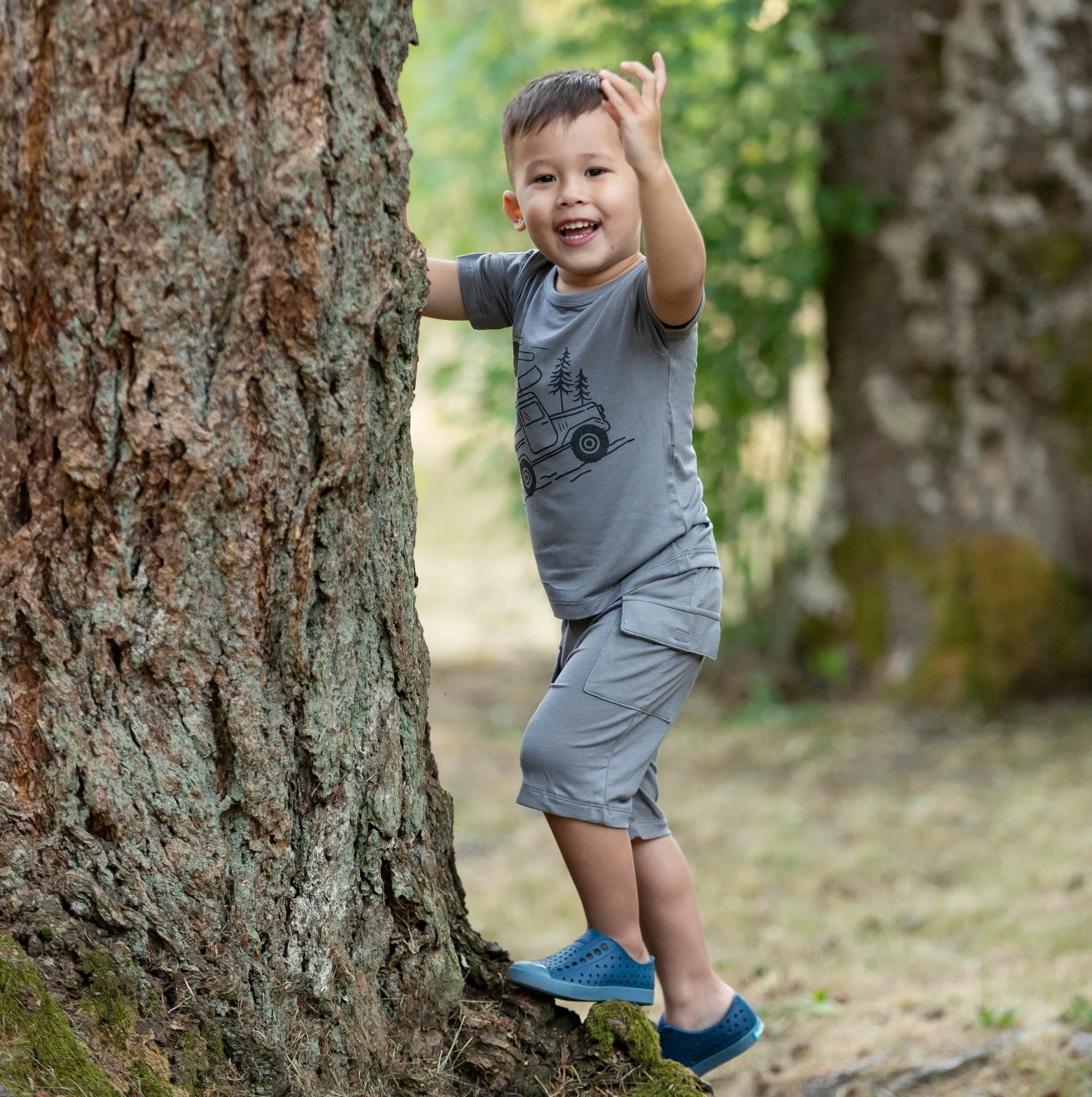 Bamboo Cargo Pocket Shorts (Stormy)