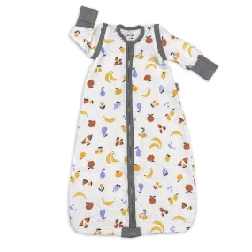 Bamboo Classic Sleeping Sack w/Detachable Sleeves 1 TOG(Fruit Salad Print)