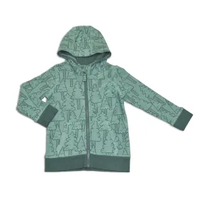 Bamboo Fleece Zip Hoodie w/Kangaroo Pocket (Forest Print)