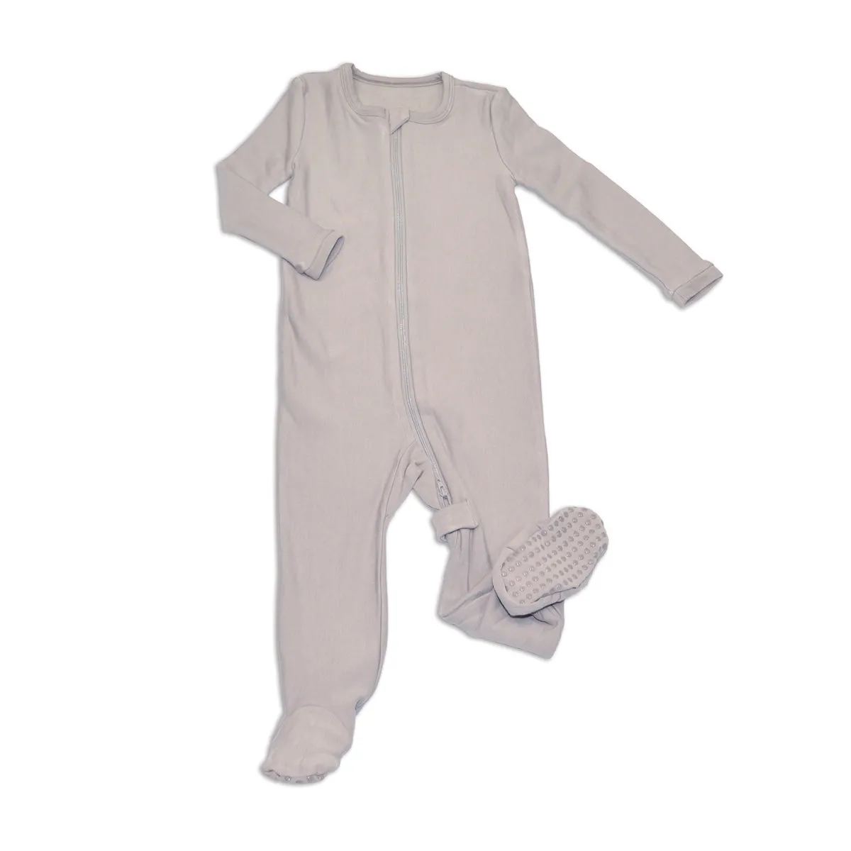 Bamboo Fleece Zip-up Footies (Drizzle)