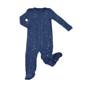 Bamboo Fleece Zip-up Footies (Galaxy Print)