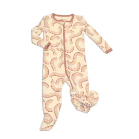 Bamboo Fleece Zip-up Footies (Rainbow Twist Print)