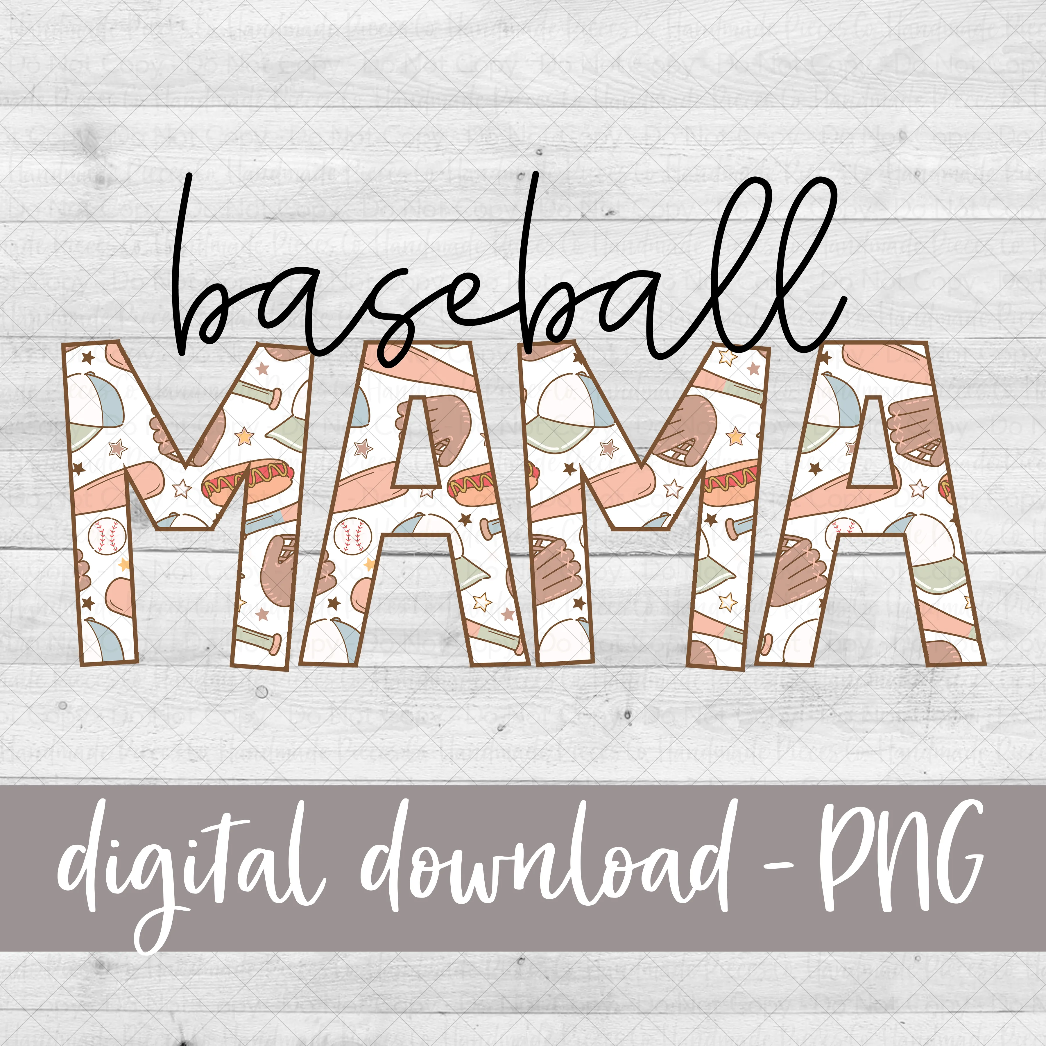 Baseball Mama, Baseball Collage - Digital Download