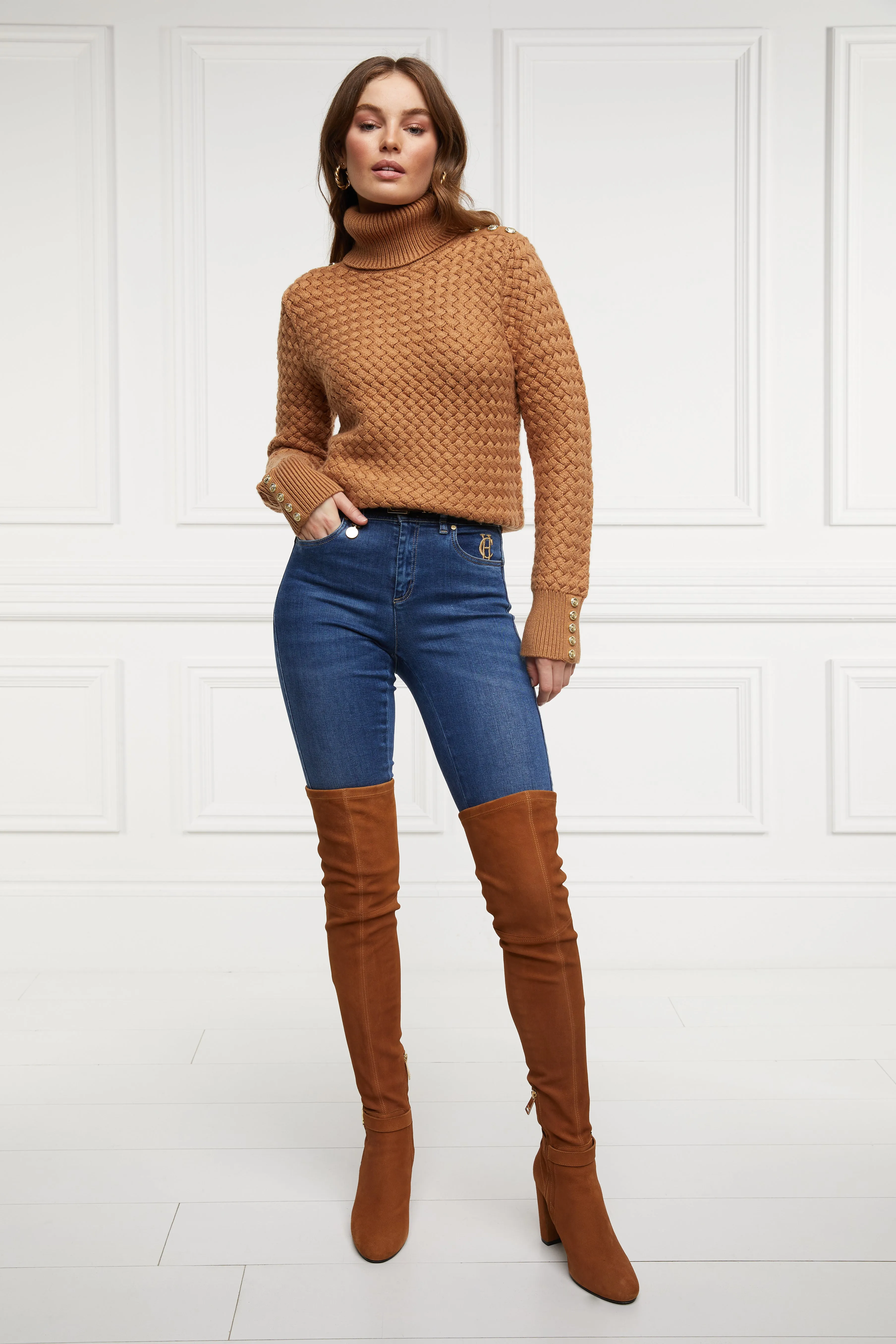 Basket Weave Jumper (Caramel)