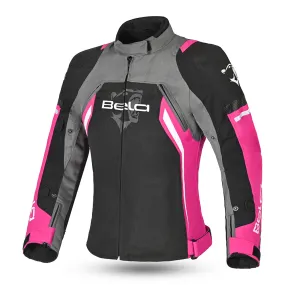 BELA Elanur Lady Motorcycle Touring Jacket Black Grey Pink