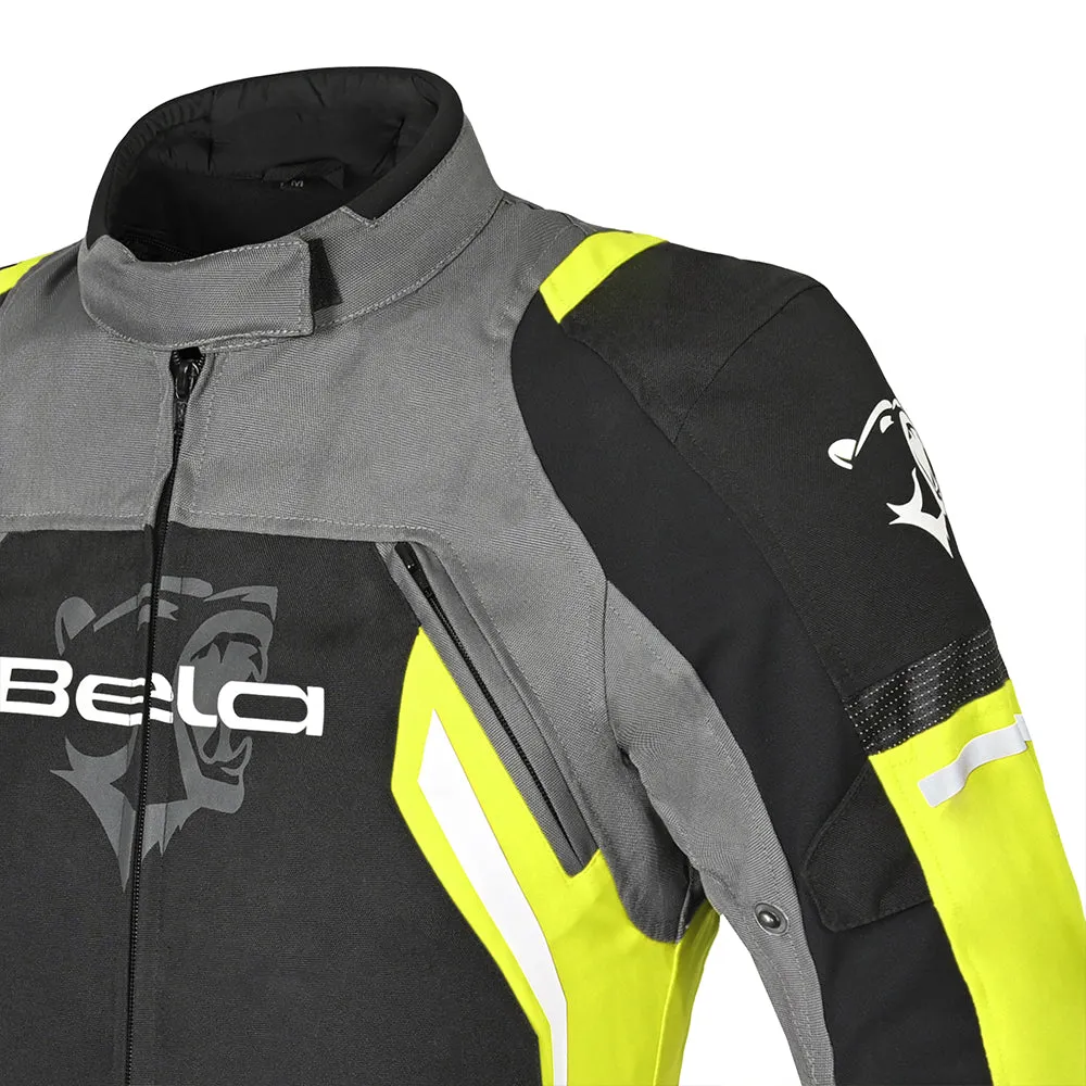 BELA Elanur Lady Textile Motorcycle Touring Jacket Black Grey Yellow