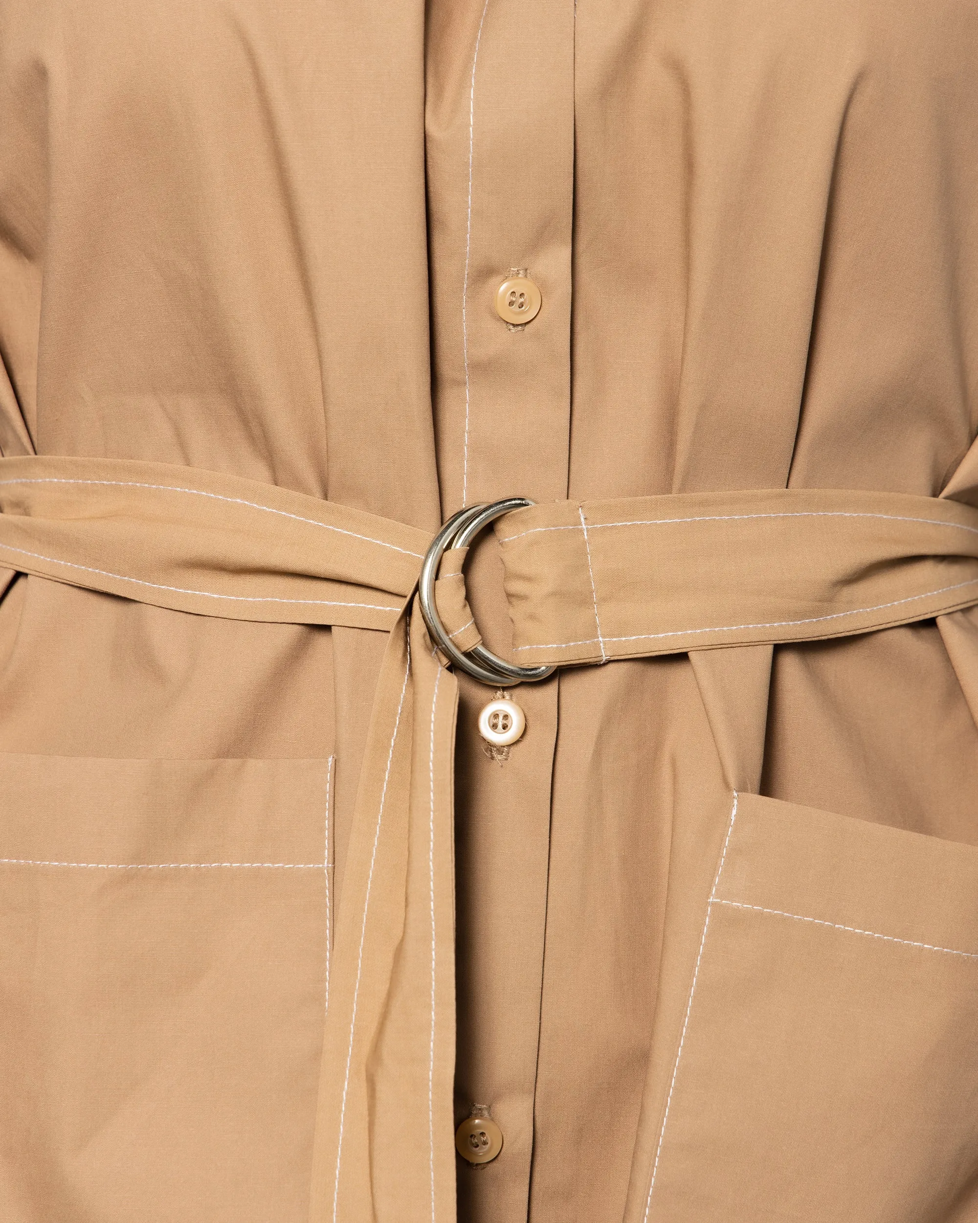 BELTED WAIST COTTON ZARA SHIRT 1909 - قميص