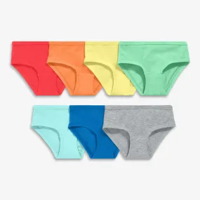 Bikini 7-pack in solid rainbow mix