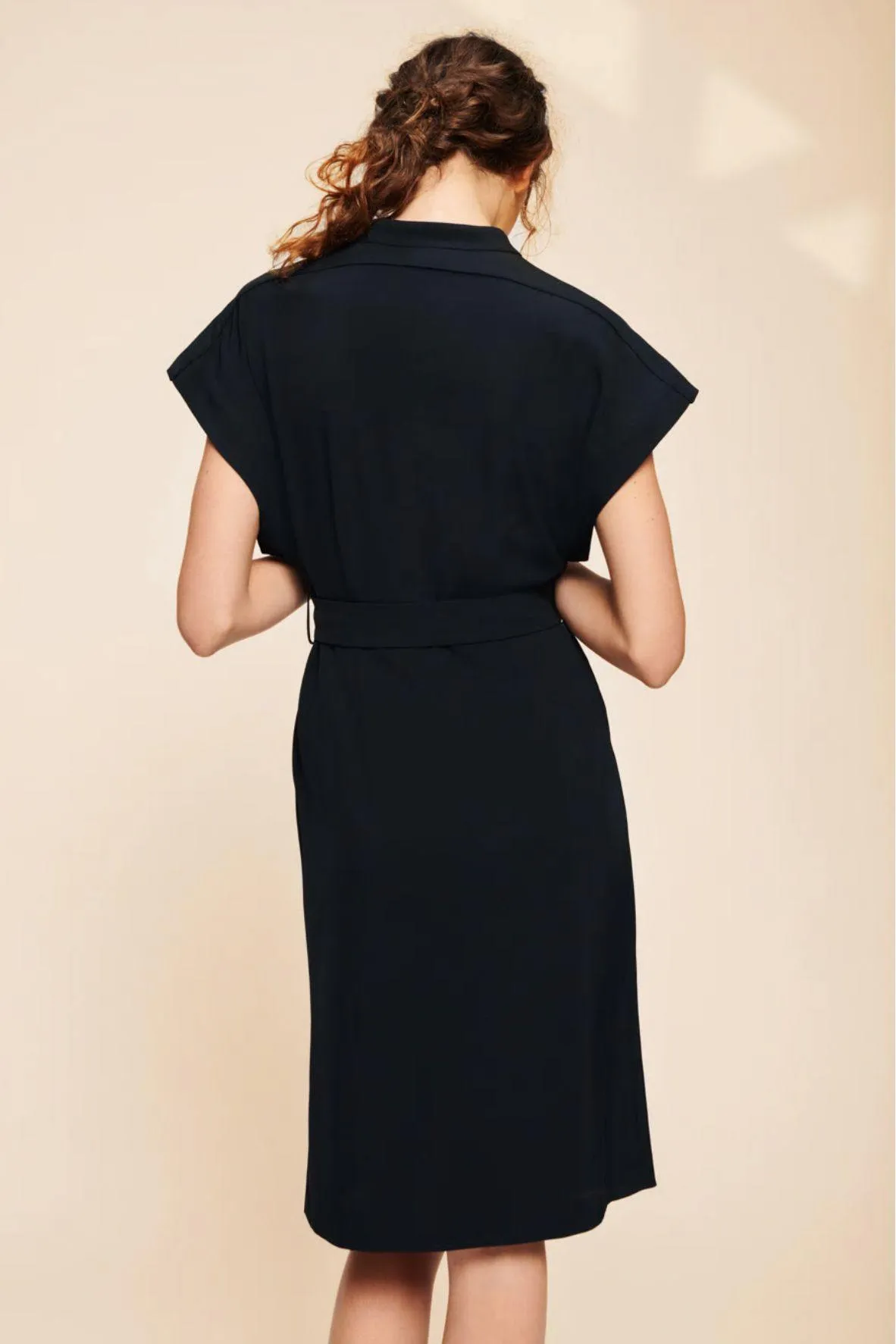 Black Dress with Mao Collar