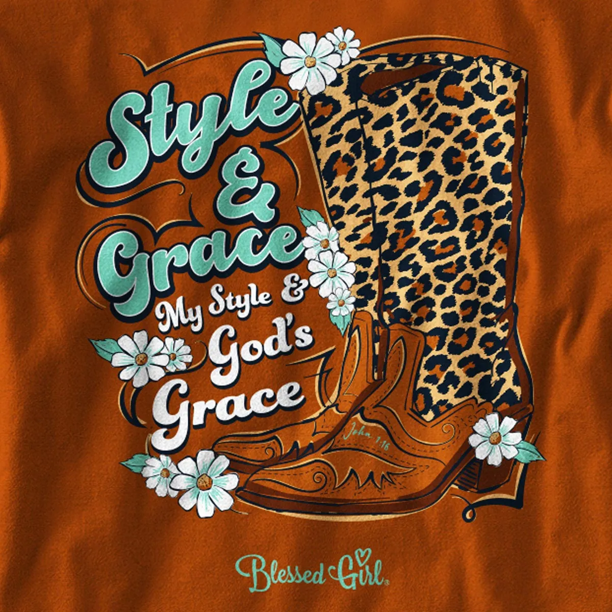 Blessed Girl Womens Long Sleeve T-Shirt Style & Grace