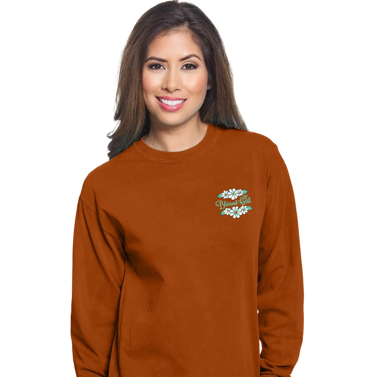 Blessed Girl Womens Long Sleeve T-Shirt Style & Grace