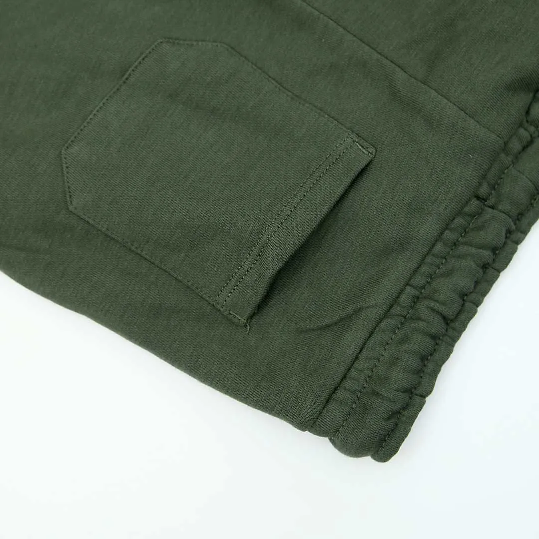 Boys Olive Soft Cotton Terry Short