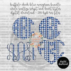 Buffalo Plaid, White and Blue - Multiple Styles - Digital Download