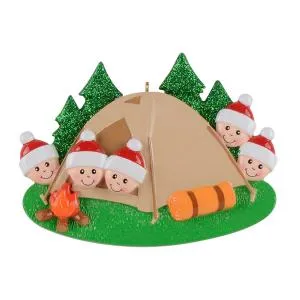 Camping Family - Polyresin Christmas Ornaments