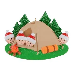 Camping Family - Polyresin Christmas Ornaments