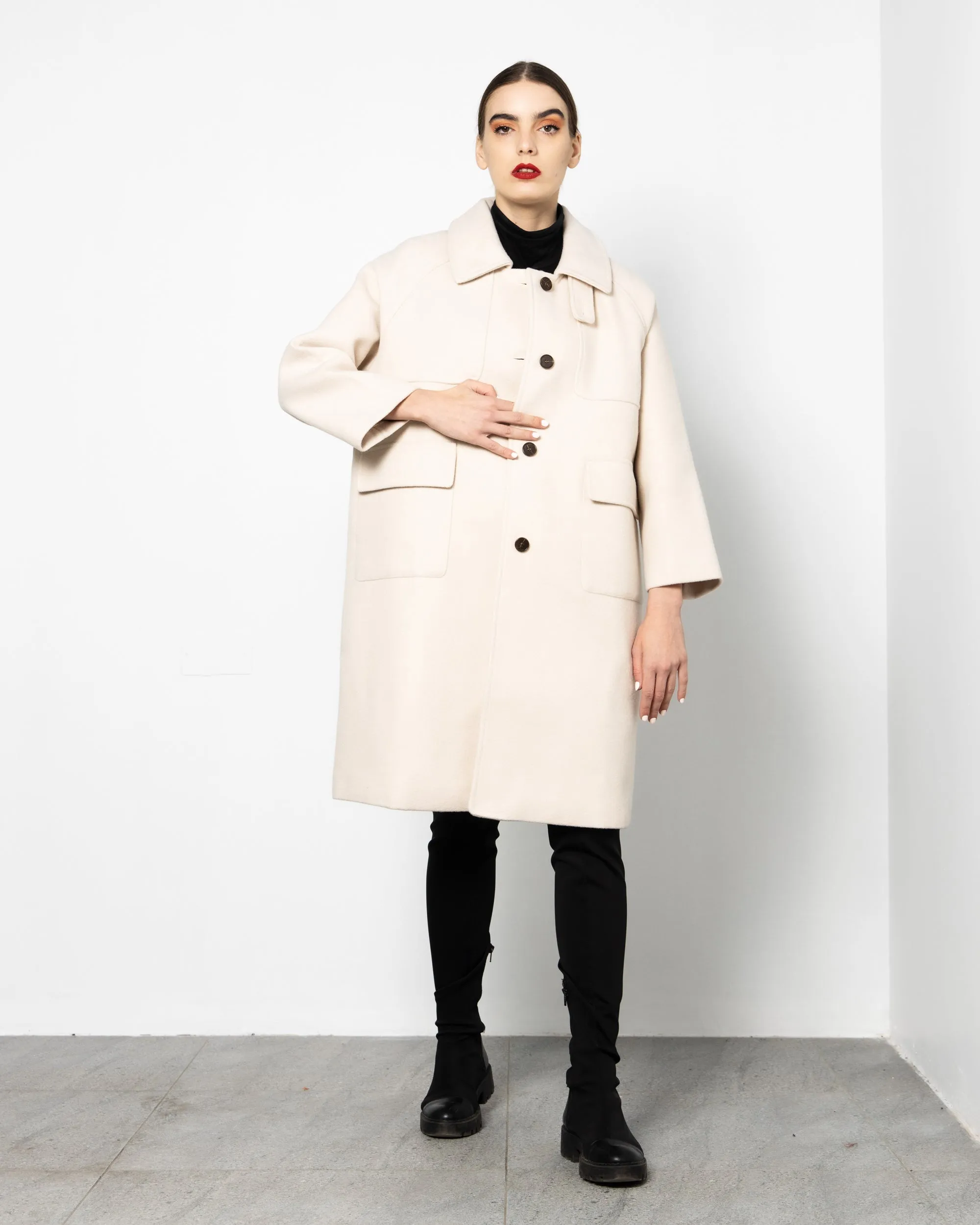 CASHMERE WOOL COAT 1798 - كوت