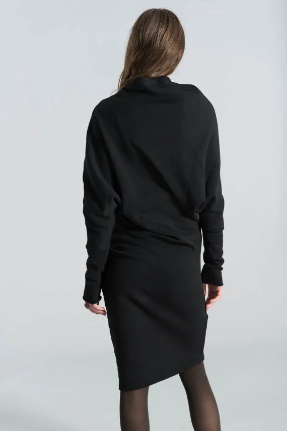 Casual Long Sleeve Dress in Black