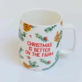 'Christmas Is Better On The Farm' Ceramic Coffee Mug