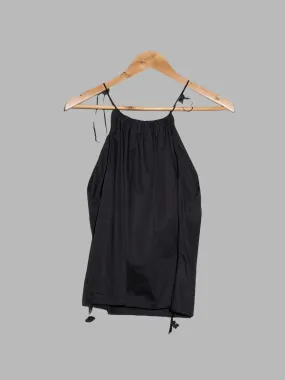 Christophe Lemaire black cotton poplin drawstring neck camisole top - size 1 S