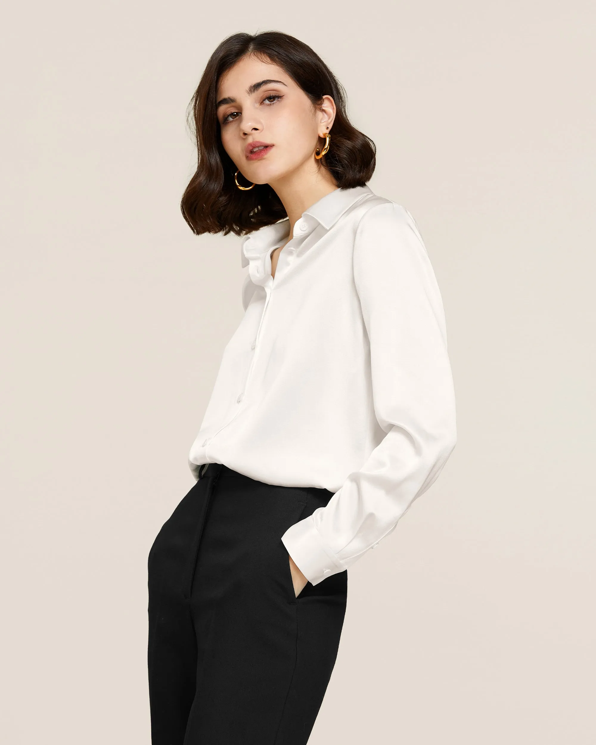 Clearance 22MM Basic Versatile Silk Shirt