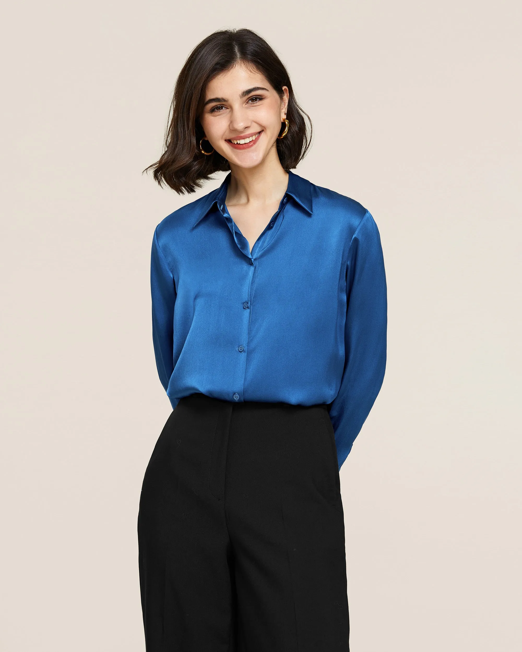 Clearance 22MM Basic Versatile Silk Shirt