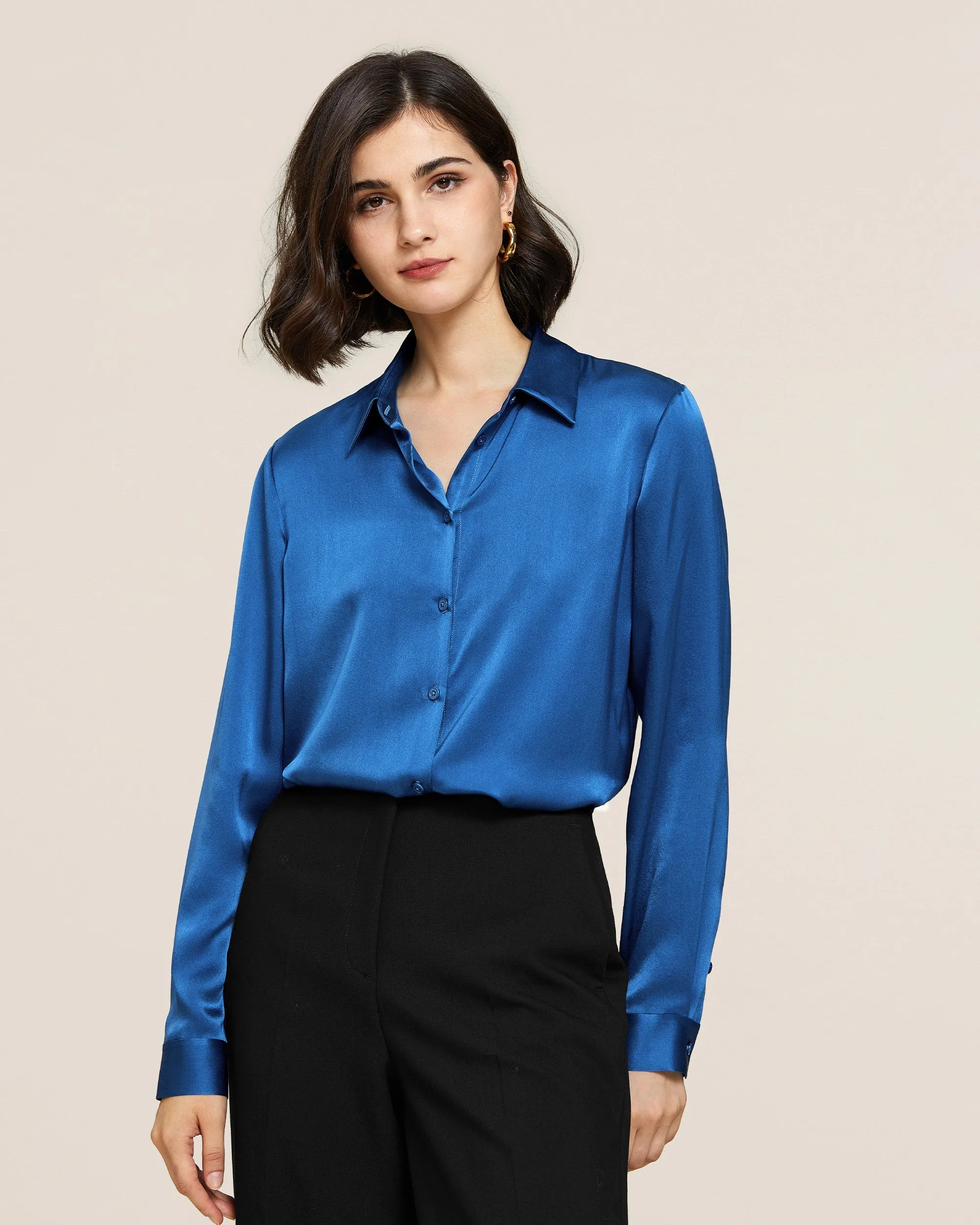 Clearance 22MM Basic Versatile Silk Shirt