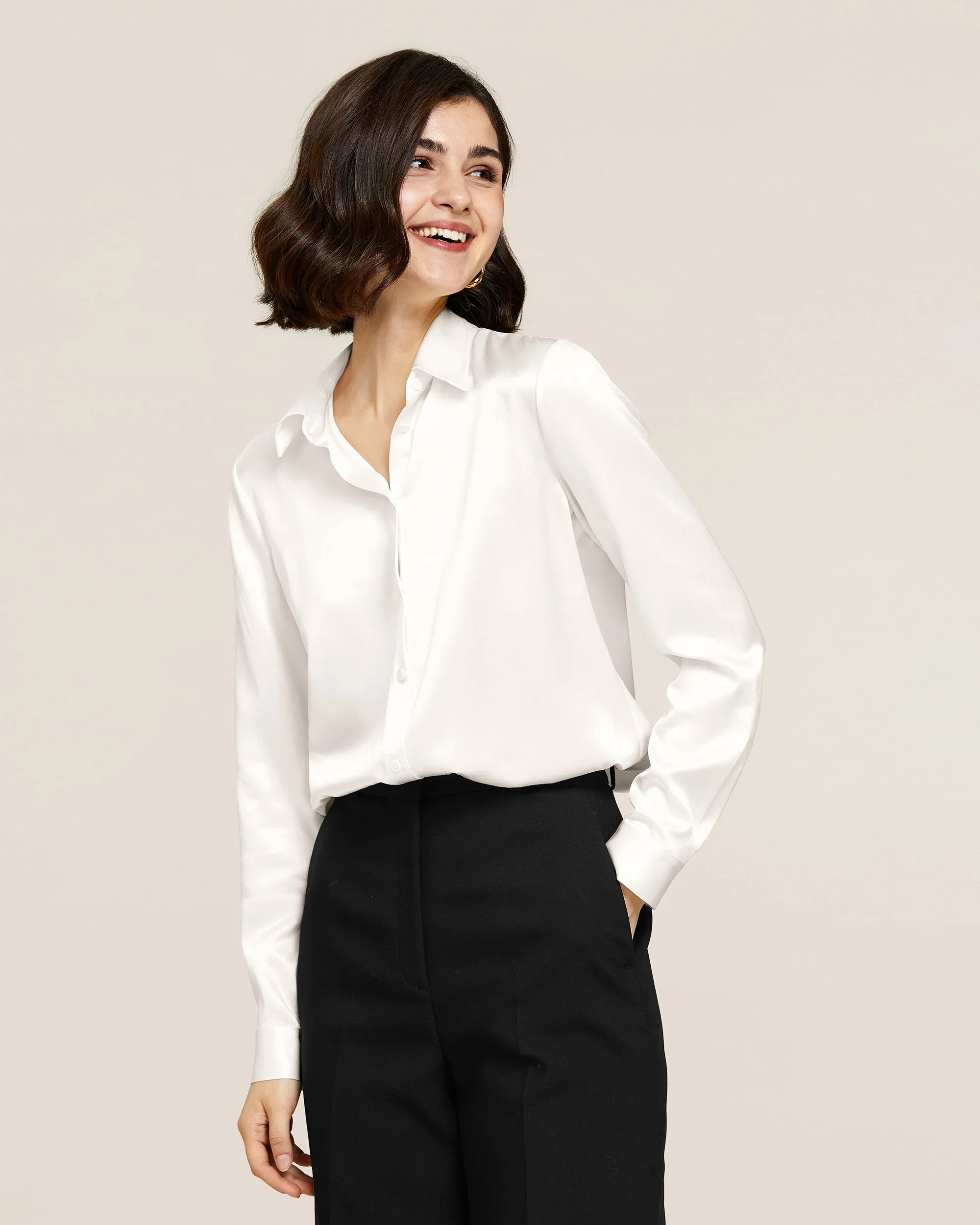 Clearance 22MM Basic Versatile Silk Shirt