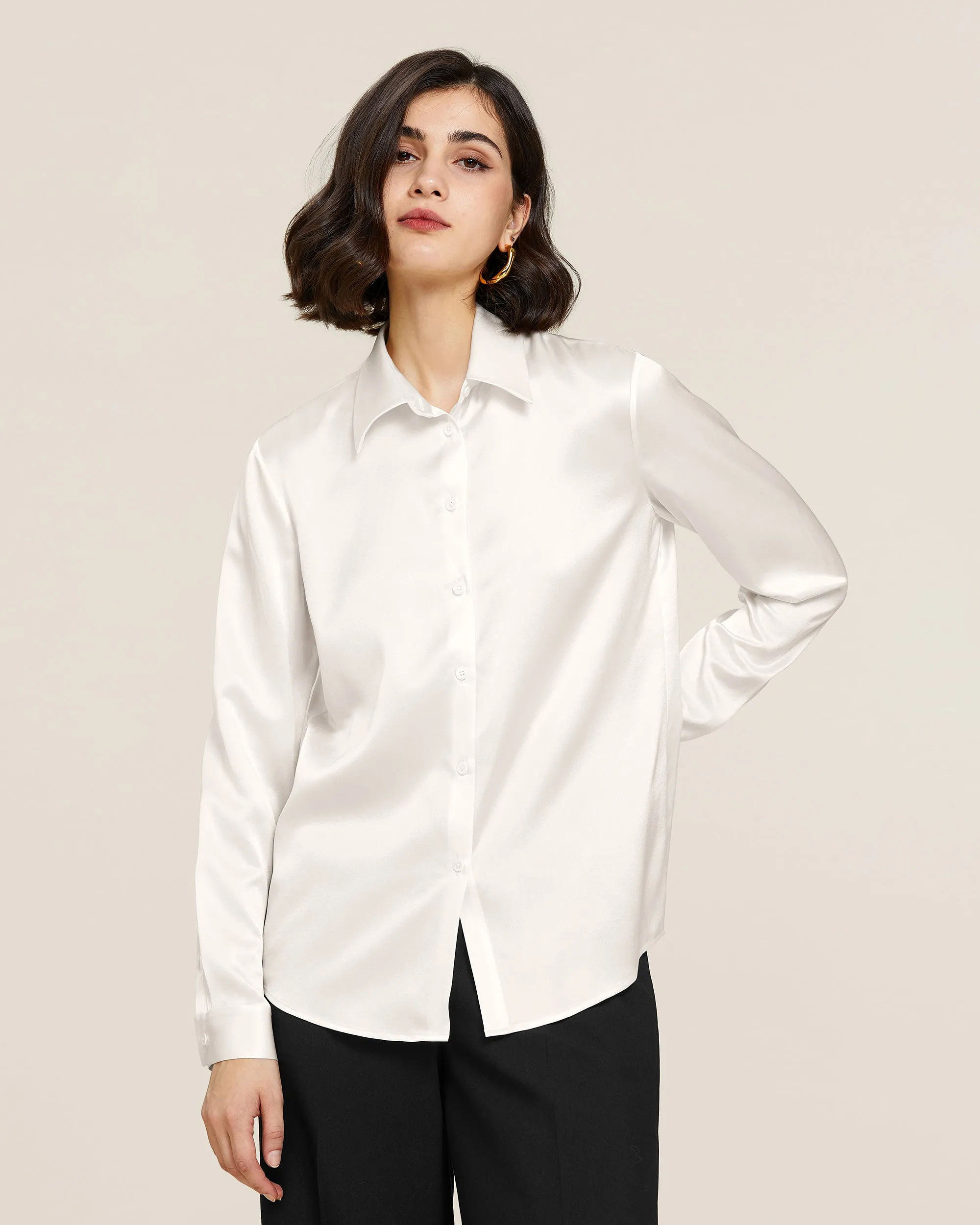 Clearance 22MM Basic Versatile Silk Shirt