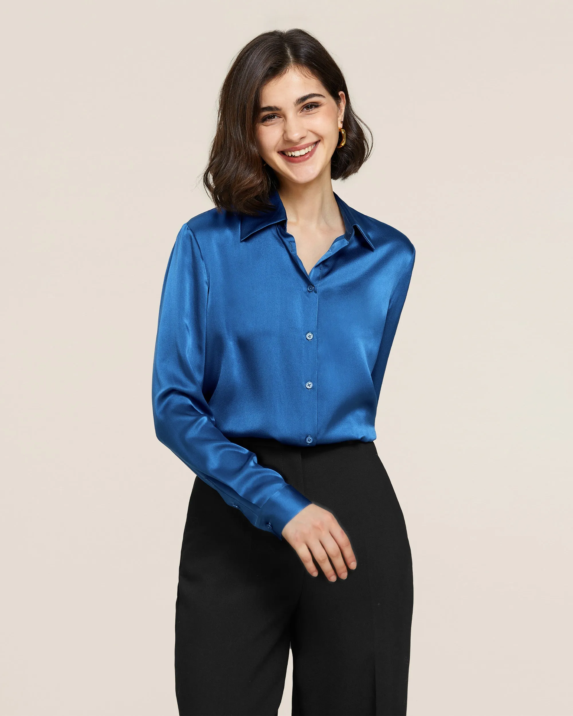 Clearance 22MM Basic Versatile Silk Shirt