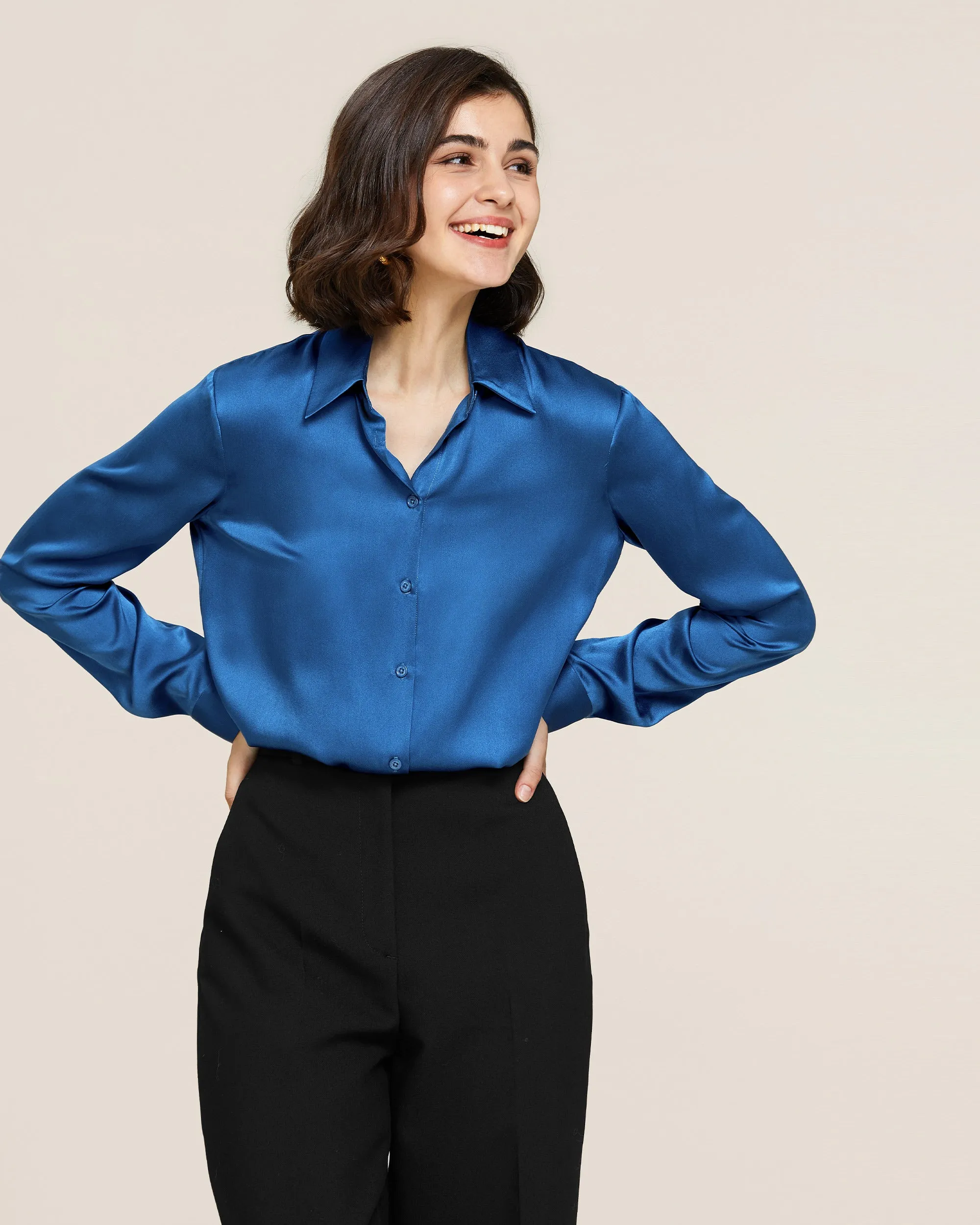 Clearance 22MM Basic Versatile Silk Shirt