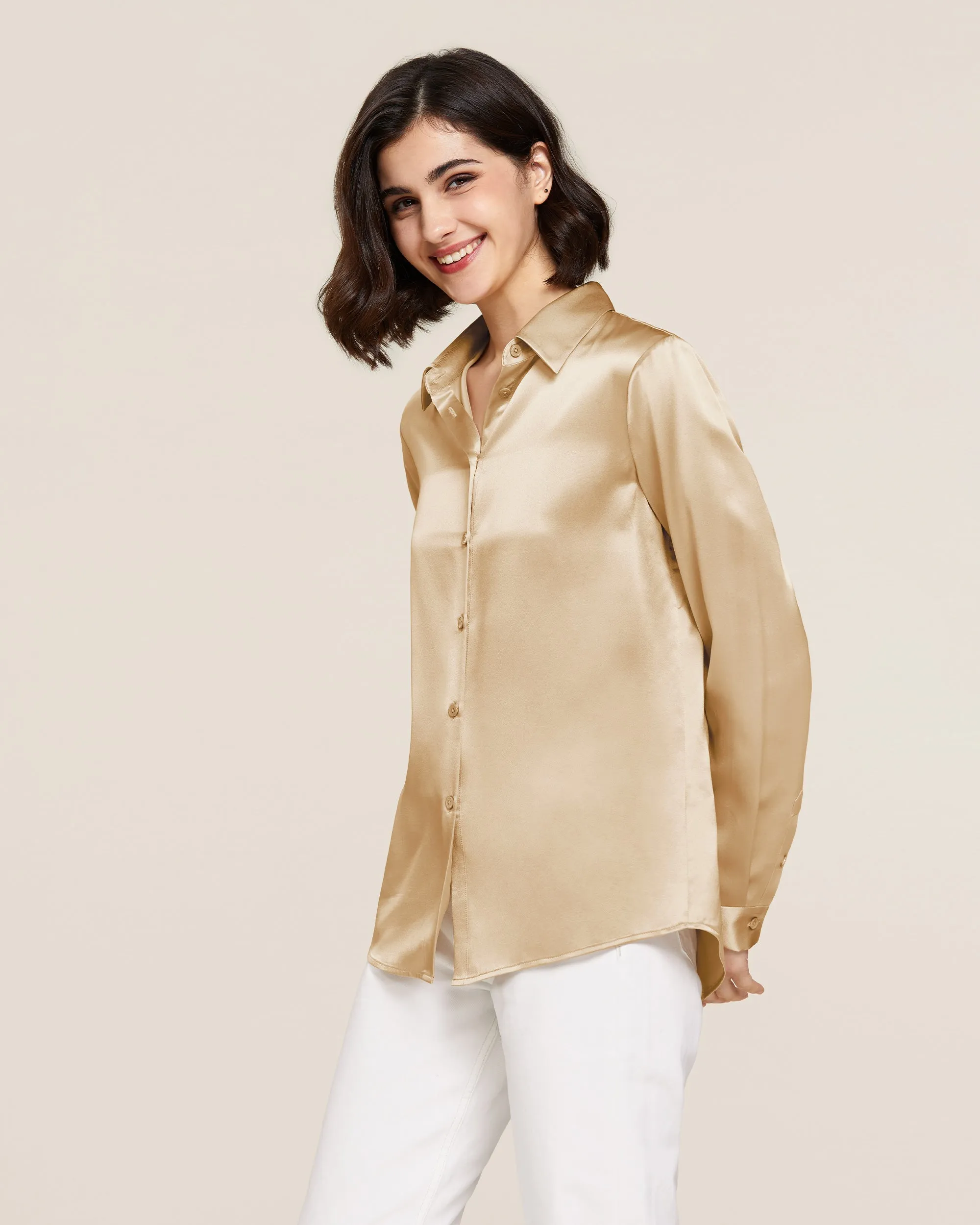 Clearance 22MM Basic Versatile Silk Shirt